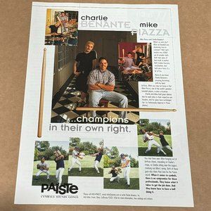 Charlie Benante & Mike Piazza - Paiste Cymbals - 1998 Print Advertisement